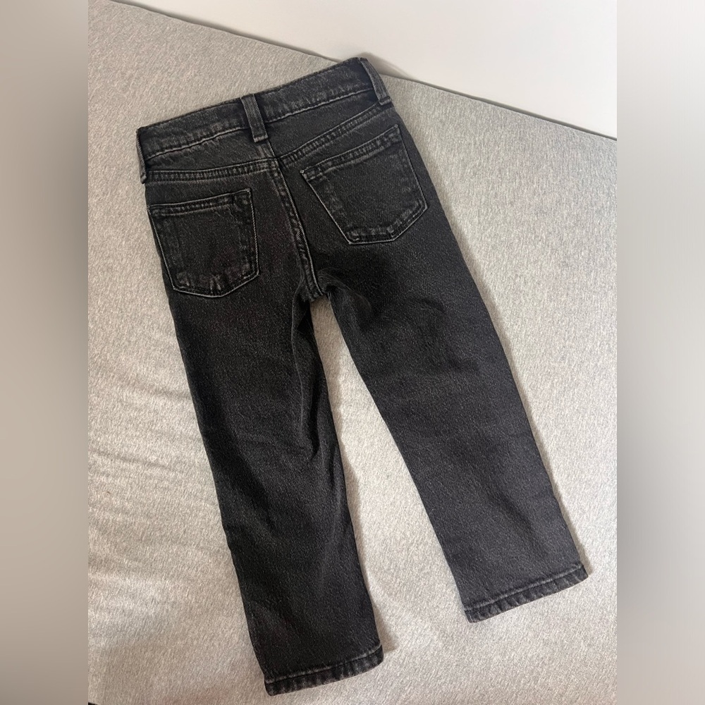 NWOT Old Navy Straight Adjustable Waist Black Wash Denim Pants Jeans 3T​​ - Picture 3 of 5